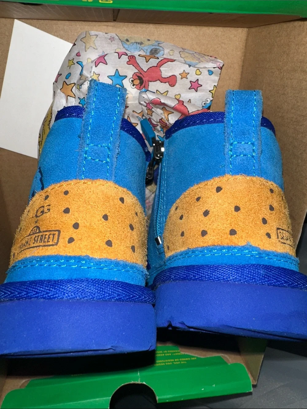 UGG Kids Bright Blue Cookie Monster Suede Boots